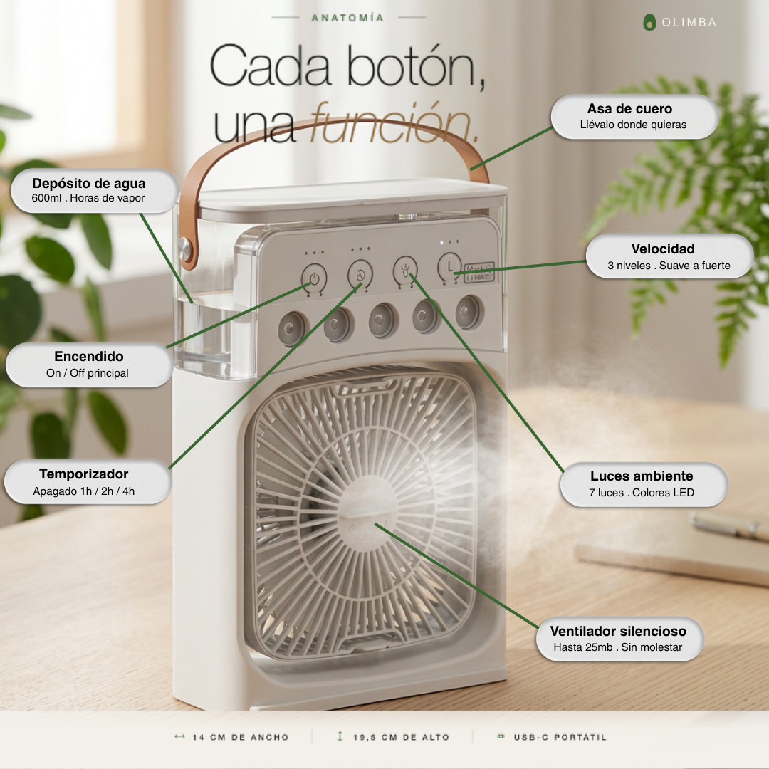 Airmist 3 en 1 - Ventilador humidificador