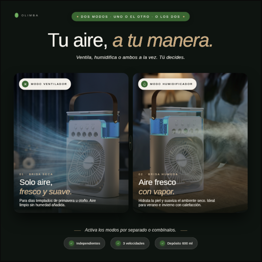 Airmist 3 en 1 - Ventilador humidificador